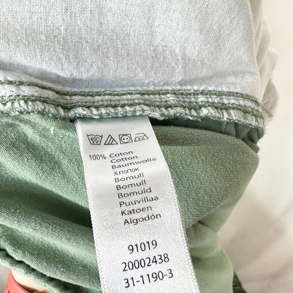 Woman Within Plus‎ Size 36T Cropped Pants Capri Sage Green Cotton Elastic 1577 - Picture 8 of 8